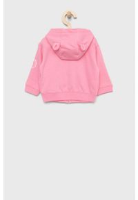 GAP bluza dziecięca kolor różowy z kapturem z aplikacją. Okazja: na co dzień. Typ kołnierza: kaptur. Kolor: różowy. Materiał: poliester. Wzór: aplikacja. Styl: casual #2