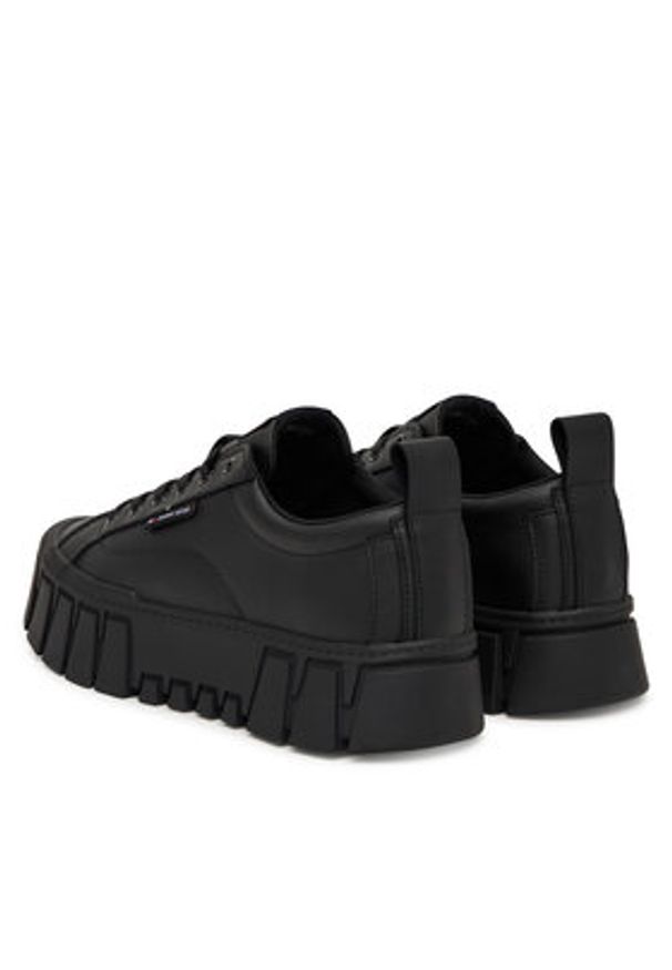 Tommy Jeans Sneakersy Tjw Vulc Flatform Leather EN0EN03008 Czarny. Kolor: czarny. Materiał: skóra