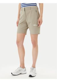 Jack Wolfskin Szorty sportowe Hikeout A63931 Beżowy Regular Fit. Kolor: beżowy. Materiał: syntetyk