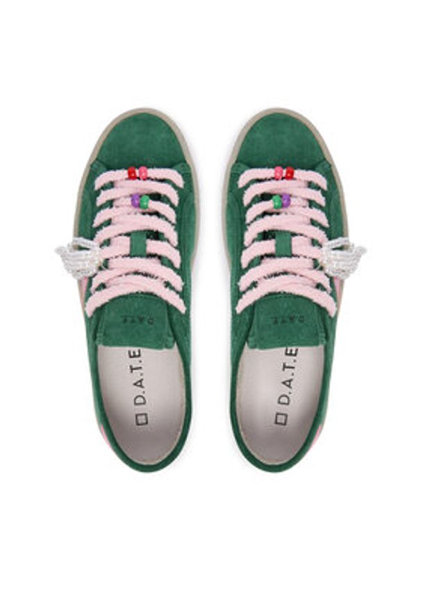 D.A.T.E. Sneakersy Tender W441-TE-BW Zielony. Kolor: zielony. Materiał: skóra, zamsz