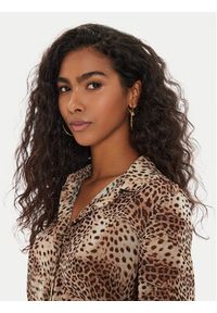 Guess Koszula W4YH65 WDW82 Brązowy Regular Fit. Kolor: brązowy. Materiał: syntetyk