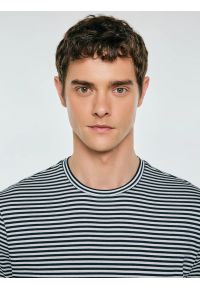 Big-Star - Koszulka męska w paski granatowa Garri 403. Okazja: na co dzień. Kolor: niebieski. Materiał: bawełna, dzianina. Wzór: paski. Styl: klasyczny, casual #2