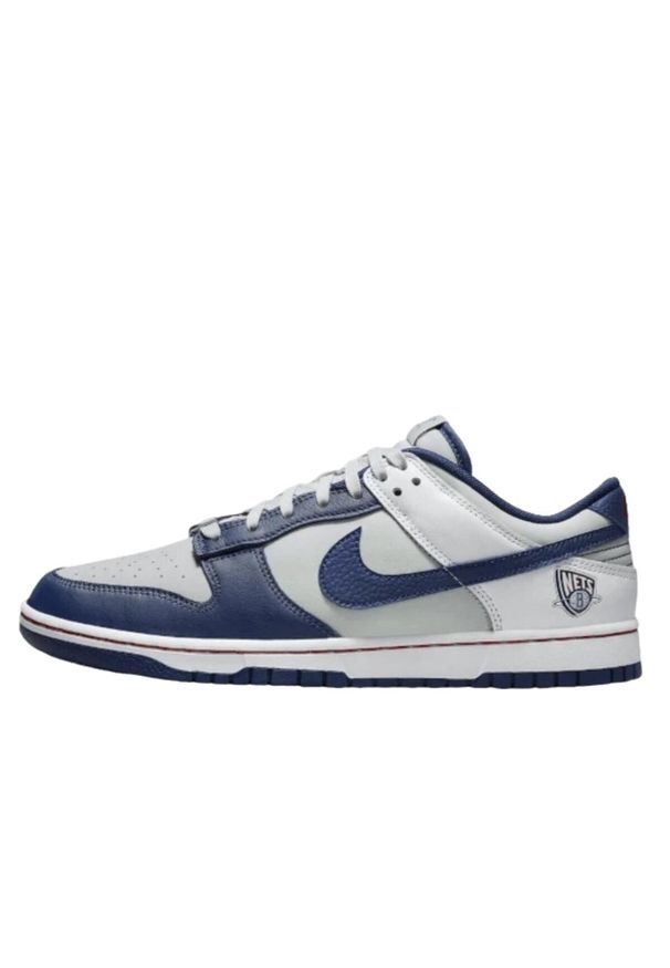 Buty do chodzenia dla dorosłych Nike Dunk Low NBA 75th Anniversary Brooklyn Nets. Kolor: niebieski, szary. Sport: turystyka piesza