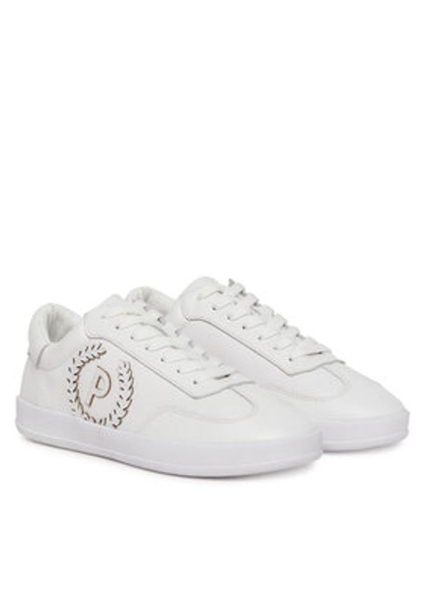 Pollini Sneakersy SA15192G1MXA113A Biały. Kolor: biały. Materiał: skóra