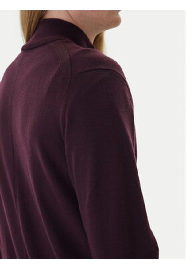 Calvin Klein Sweter LV04LD318G Bordowy Regular Fit. Kolor: czerwony. Materiał: wełna