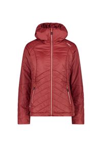 Kurtka puchowa damska z odpinanym kapturem CMP. Typ kołnierza: kaptur. Kolor: czerwony. Materiał: puch. Sport: turystyka piesza #1