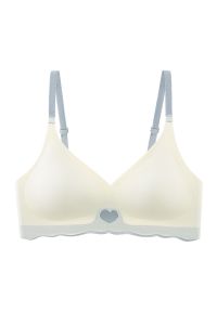 Intica - Biustonosz bezszwowy bez fiszbin na co dzień AnnaDiane. Kolor: beżowy. Materiał: materiał