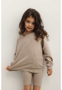 Marsala - MINI bluza typu oversize w kolorze BEIGE MELANGE -IVES-92-98 (2-3). Okazja: na co dzień. Kolor: beżowy. Materiał: dresówka, bawełna, dzianina, poliester. Wzór: gładki, melanż. Styl: casual