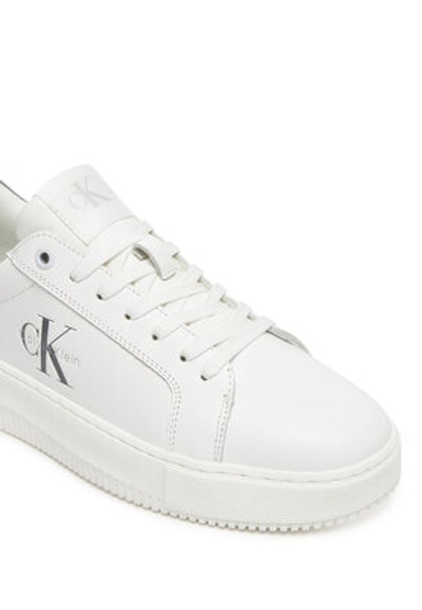 Calvin Klein Jeans Sneakersy Chunky Cupsole Lth Silver YW0YW01876 Biały. Kolor: biały. Materiał: skóra