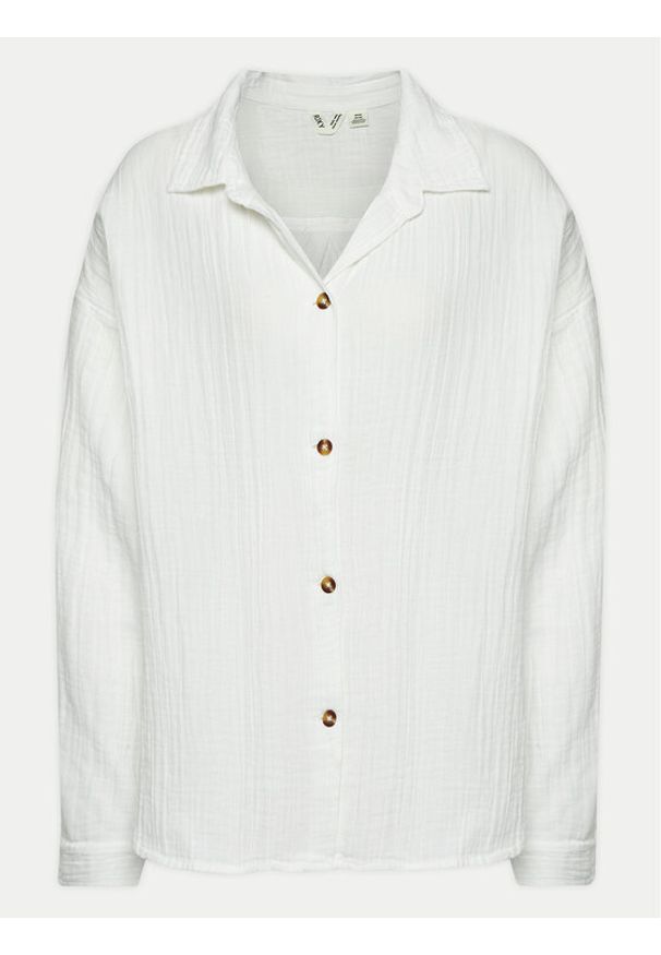 Roxy Koszula Morning Time ERJWT03613 Biały Regular Fit. Kolor: biały. Materiał: bawełna