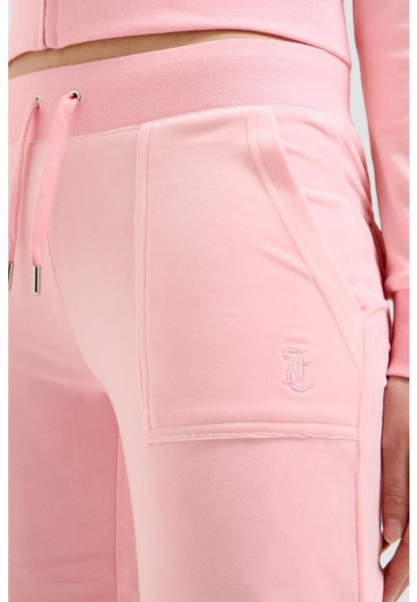 Juicy Couture - JUICY COUTURE Różowe damskie spodnie dresowe Layla Low Rise, Rozmiar M. Kolor: różowy. Materiał: dresówka