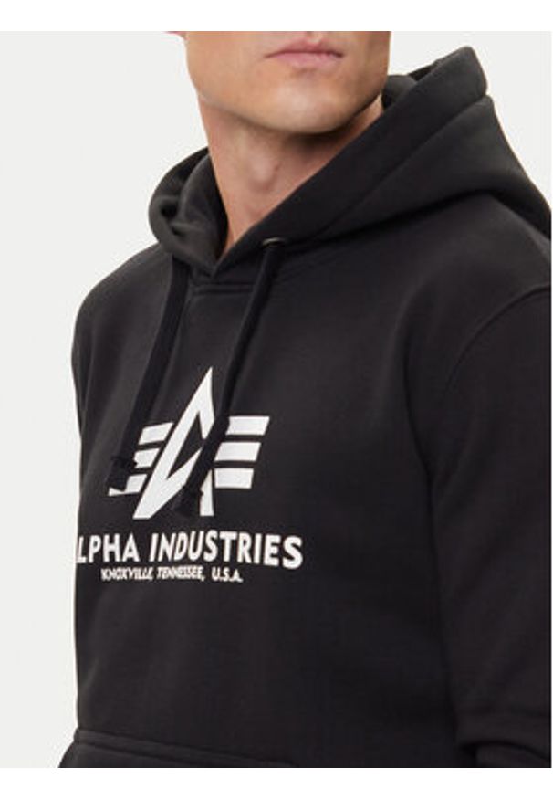 Alpha Industries Bluza Basic 178312 Czarny Regular Fit. Kolor: czarny. Materiał: bawełna