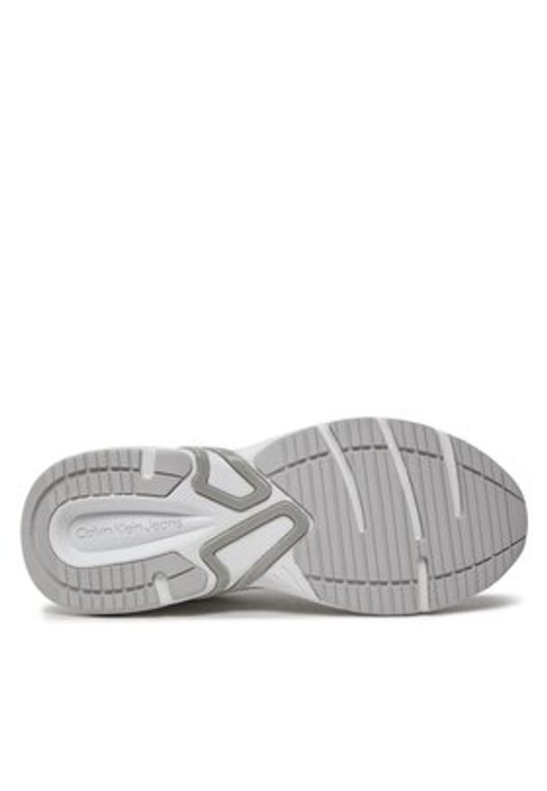 Calvin Klein Jeans Sneakersy Retro Tennis Low Lace Mix Nbs Lu YW0YW01312 Biały. Kolor: biały. Materiał: skóra