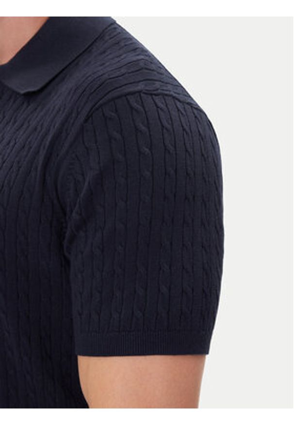 TOMMY HILFIGER - Tommy Hilfiger Polo MW0MW40701 Granatowy Regular Fit. Typ kołnierza: polo. Kolor: niebieski. Materiał: bawełna