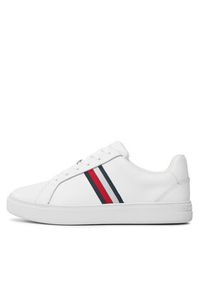 TOMMY HILFIGER - Tommy Hilfiger Sneakersy Essential Court Sneaker Stripes FW0FW07779 Biały. Kolor: biały #4