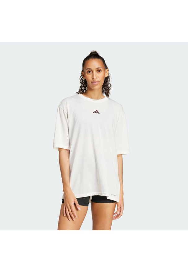 Adidas - Koszulka Climacool One Rep at a Time Training Graphic. Kolor: biały. Technologia: ClimaCool (Adidas). Sport: fitness