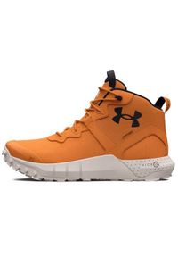 Buty do chodzenia męskie Under Armour Microg Valsetz Trek Mid L. Wysokość cholewki: za kostkę. Zapięcie: sznurówki. Kolor: żółty, wielokolorowy, pomarańczowy. Materiał: materiał. Szerokość cholewki: normalna. Sport: turystyka piesza