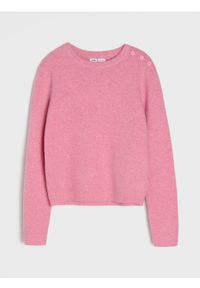 Sinsay - Sweter z domieszką wełny - różowy. Kolor: różowy. Materiał: wełna #1