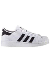 Buty Adidas Originals Superstar Jr BB2970 białe. Okazja: na co dzień. Zapięcie: pasek. Kolor: biały. Materiał: guma, syntetyk, materiał. Szerokość cholewki: normalna. Model: Adidas Superstar #5