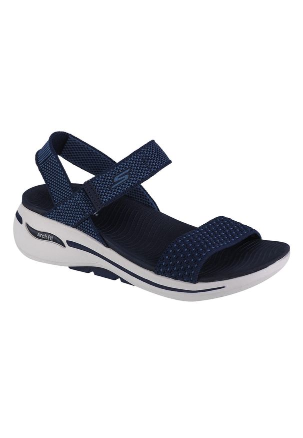 skechers - Sandały damskie, Go Walk Arch Fit Sandal - Polished. Kolor: niebieski