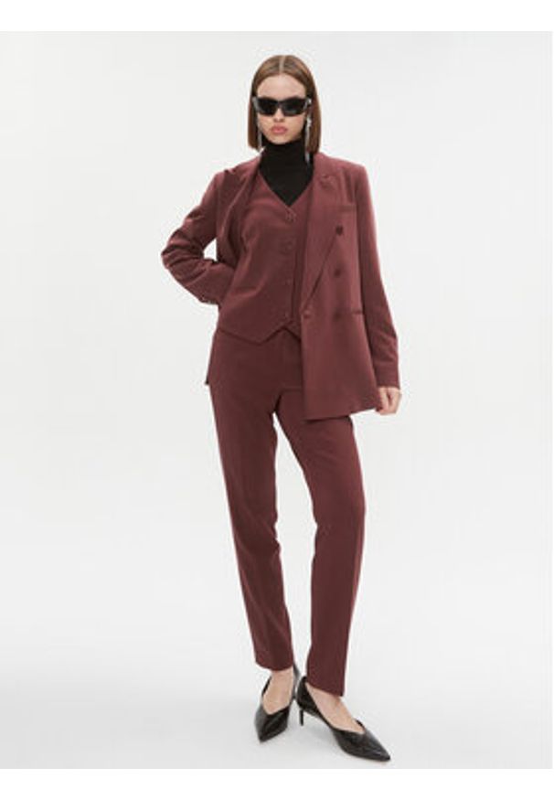 DKNY Marynarka UG3JX043 Bordowy Regular Fit. Kolor: czerwony. Materiał: syntetyk