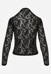Renee - Czarna Bluzka Półgolf z Koronki Dinita. Okazja: na imprezę. Kolor: czarny. Materiał: koronka. Wzór: koronka. Styl: elegancki #7