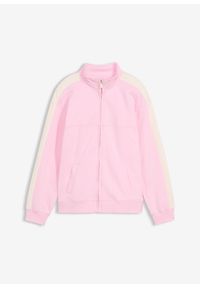 bonprix - Bluza rozpinana z czystej bawełny organicznej. Kolor: różowy. Materiał: bawełna. Styl: sportowy #1