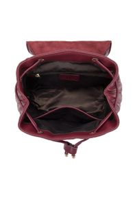Wittchen - Damski plecak worek skórzany z podłużnym pikowaniem ciemny czerwony. Kolor: czerwony. Materiał: skóra. Wzór: geometria. Styl: elegancki