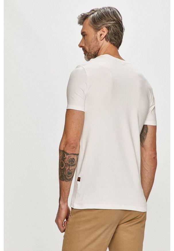 G-Star RAW - G-Star Raw - T-shirt. Kolor: biały. Materiał: bawełna. Wzór: aplikacja