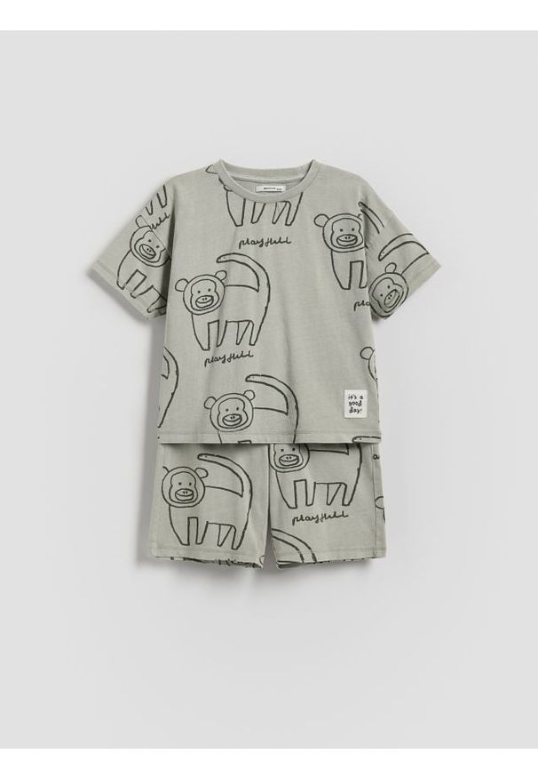 Reserved - Bawełniany komplet - jasnozielony. Kolor: zielony. Materiał: bawełna