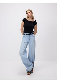 Reserved - Dzianinowa bluzka - czarny. Kolor: czarny. Materiał: dzianina