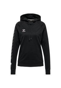 Damska bawełniana bluza z kapturem Hummel Move Grid. Typ kołnierza: kaptur. Kolor: czarny. Materiał: bawełna. Sport: fitness #1