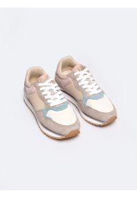 Big-Star - Sneakersy damskie z kolorowymi wstawkami beżowe RR274252 801. Okazja: na co dzień. Kolor: beżowy. Materiał: materiał. Wzór: kolorowy #3