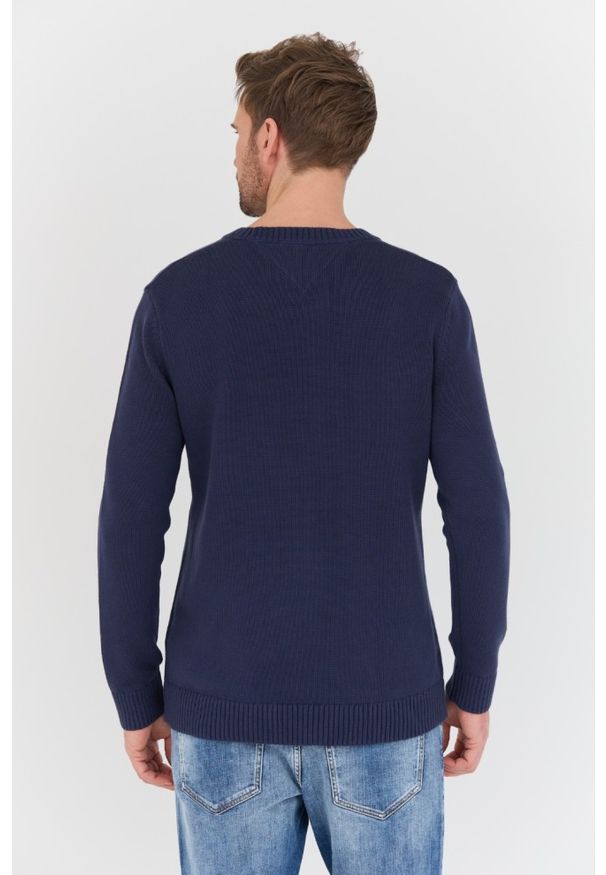 Tommy Jeans - TOMMY JEANS Granatowy męski sweter, Rozmiar L. Kolor: niebieski