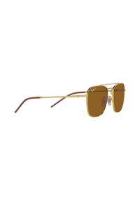 Ray-Ban okulary przeciwsłoneczne męskie kolor złoty. Kształt: prostokątne. Kolor: złoty #7