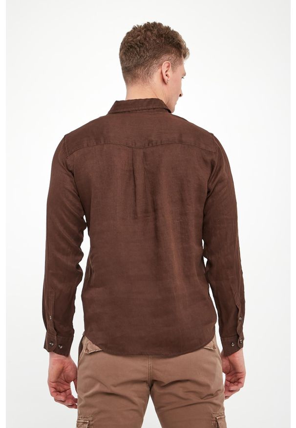 Aeronautica Militare - Koszula męska lniana AERONAUTICA MILITARE. Materiał: len
