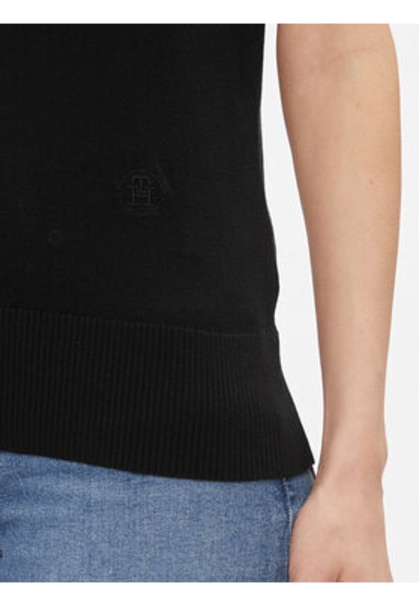 TOMMY HILFIGER - Tommy Hilfiger Sweter Md Lyocell Silk Blend Vest WW0WW40980 Czarny Regular Fit. Kolor: czarny. Materiał: wiskoza