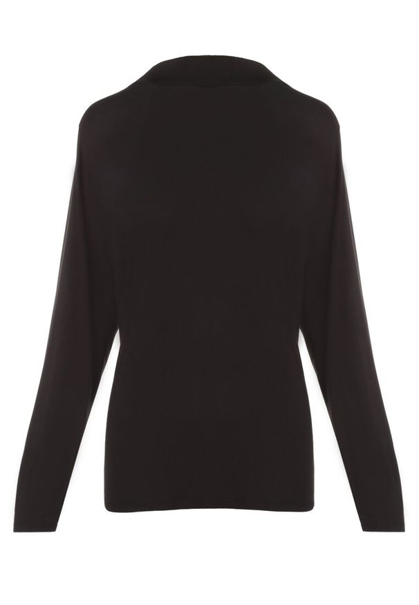 Born2be - Czarny Golf Niinisto. Okazja: na co dzień. Typ kołnierza: golf. Kolekcja: plus size. Kolor: czarny. Długość: długie. Wzór: jednolity. Materiał: jeans, skóra, dzianina. Długość rękawa: długi rękaw. Styl: casual, elegancki