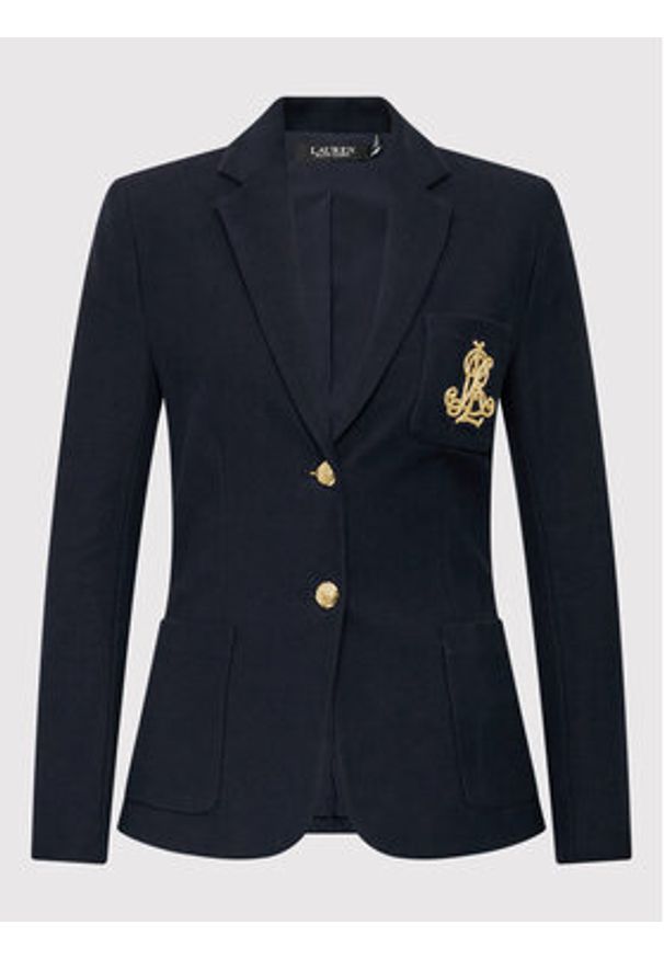 Lauren Ralph Lauren Marynarka 200797305005 Granatowy Slim Fit. Kolor: niebieski. Materiał: bawełna