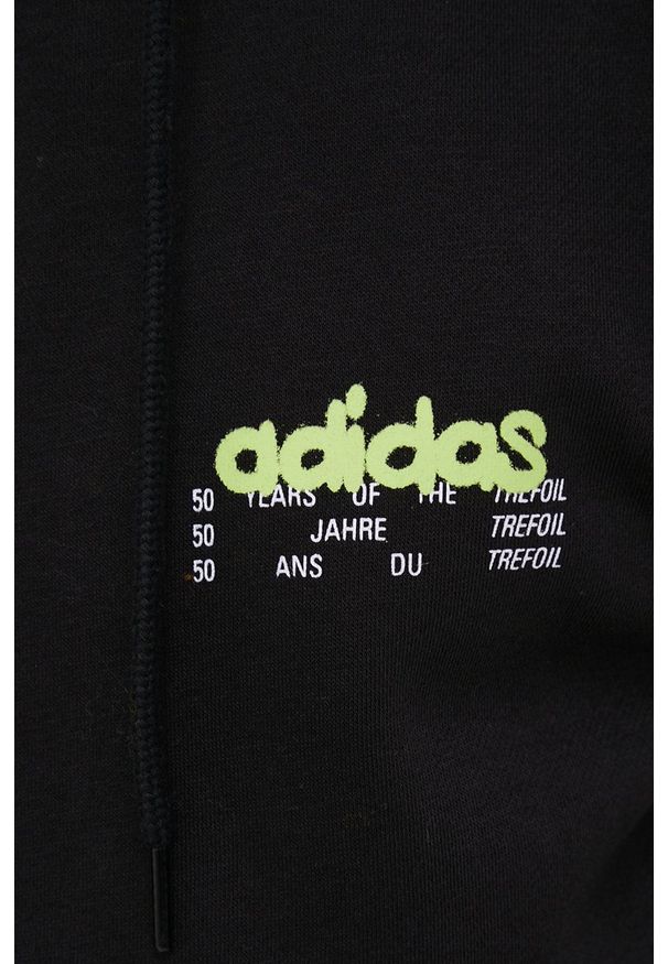 adidas Originals bluza męska kolor czarny z kapturem gładka. Okazja: na co dzień. Typ kołnierza: kaptur. Kolor: czarny. Materiał: materiał, poliester, dzianina. Wzór: gładki. Styl: casual
