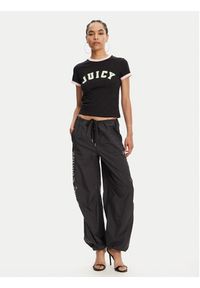 Juicy Couture T-Shirt Collegiate Ringer JCWCT125320 Czarny Slim Fit. Kolor: czarny. Materiał: bawełna #3