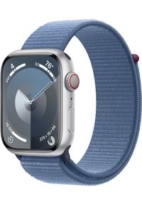 APPLE - Apple Watch Series 9 (GPS + Cellular) 45mm Silver Aluminum Case with Winter Blue Sport Loop (MRMJ3). Styl: sportowy
