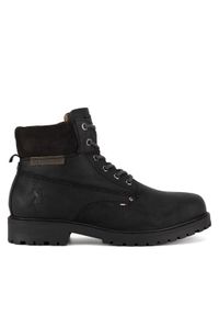 U.S. Polo Assn. Trapery YUMI002M/DL1 Czarny. Kolor: czarny. Materiał: nubuk, skóra
