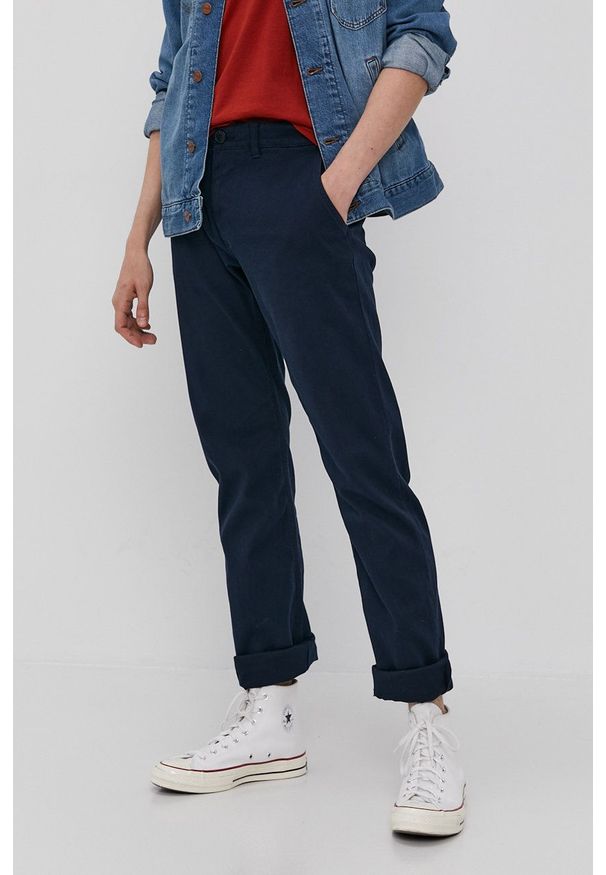 Tom Tailor - Spodnie. Kolor: niebieski. Materiał: bawełna