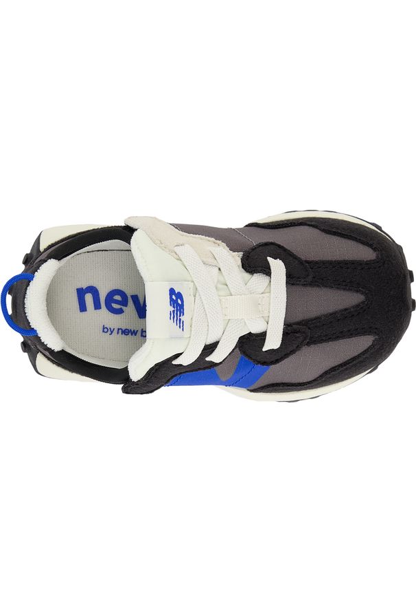 Buty niemowlęce New Balance NW327VB – czarne. Okazja: na co dzień. Zapięcie: rzepy. Kolor: czarny. Materiał: syntetyk, materiał. Szerokość cholewki: normalna. Wzór: kolorowy