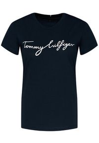 TOMMY HILFIGER - Tommy Hilfiger T-Shirt Heritage Graphic Tee WW0WW24967 Granatowy Regular Fit. Kolor: niebieski. Materiał: bawełna