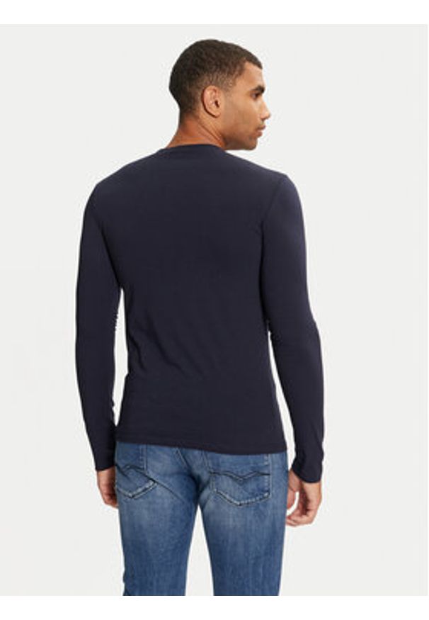 VERSACE - Versace Longsleeve AUU01007 1A1001 Granatowy Regular Fit. Kolor: niebieski. Materiał: bawełna. Długość rękawa: długi rękaw