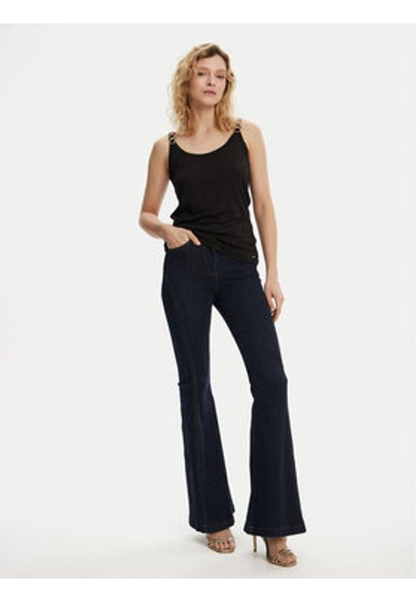 Morgan Top 251-DIDOA Czarny Slim Fit. Kolor: czarny. Materiał: wiskoza
