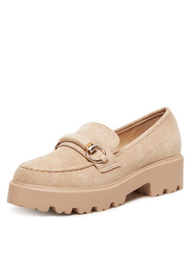 DeeZee Loafersy LE601-4 Beżowy. Kolor: beżowy. Materiał: materiał