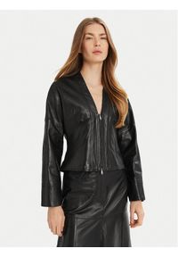 Marella Kurtka skórzana Daily 2513441041 Czarny Regular Fit. Kolor: czarny. Materiał: skóra #1